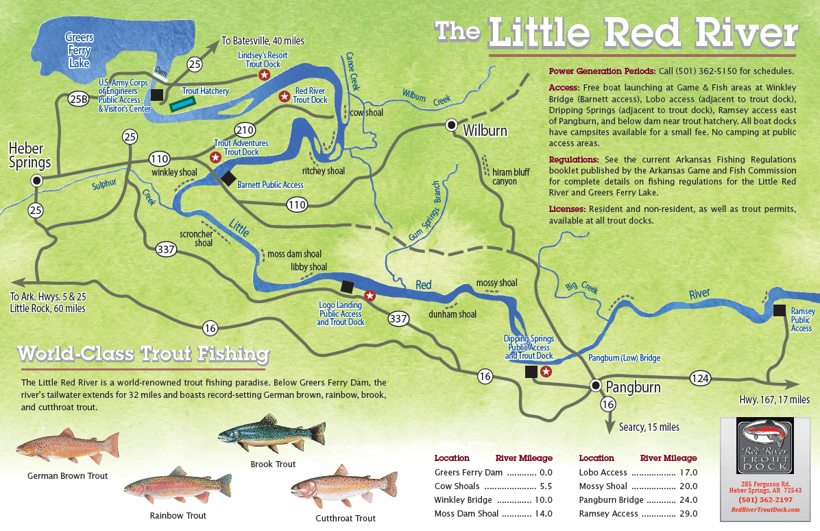 Little Red River Arkansas Map Arkansas Adventure Region